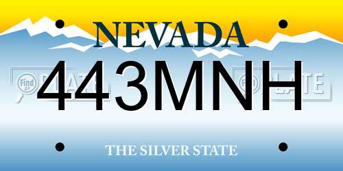 443MNH Nevada License Plate