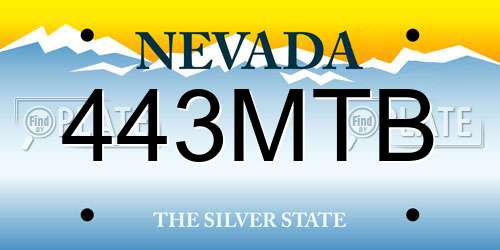 443MTB Nevada License Plate