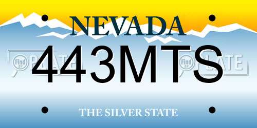 443MTS Nevada License Plate