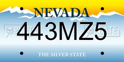 443MZ5 Nevada License Plate