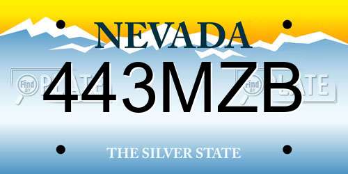443MZB Nevada License Plate