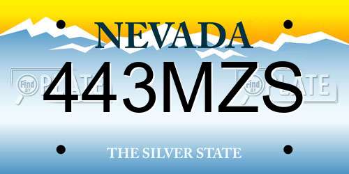 443MZS Nevada License Plate