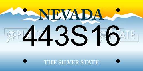 443S16 Nevada License Plate