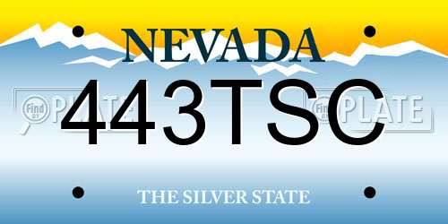 443TSC Nevada License Plate