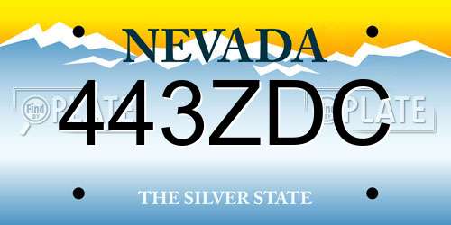 443ZDC Nevada License Plate