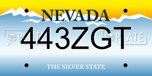 443ZGT Nevada License Plate