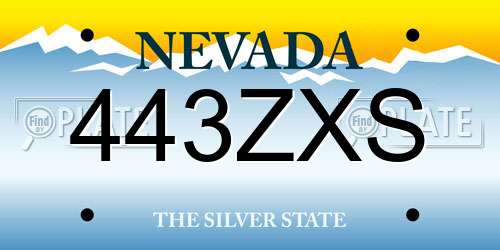 443ZXS Nevada License Plate
