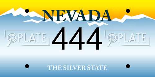 444 Nevada License Plate