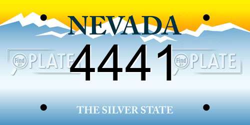 4441 Nevada License Plate