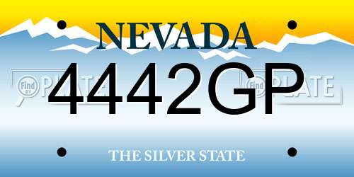 4442GP Nevada License Plate