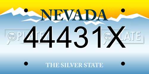 44431X Nevada License Plate