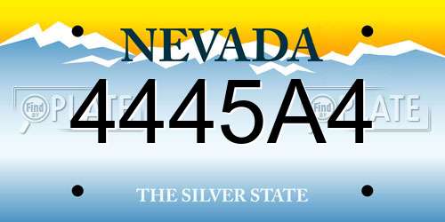 4445A4 Nevada License Plate