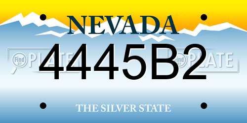 4445B2 Nevada License Plate