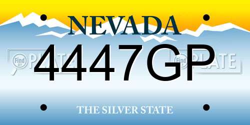 4447GP Nevada License Plate