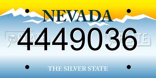4449036 Nevada License Plate