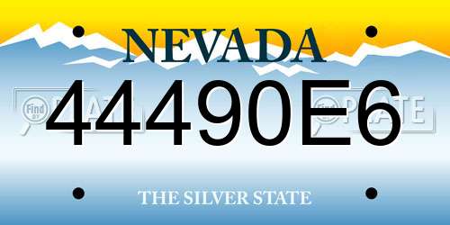 44490E6 Nevada License Plate
