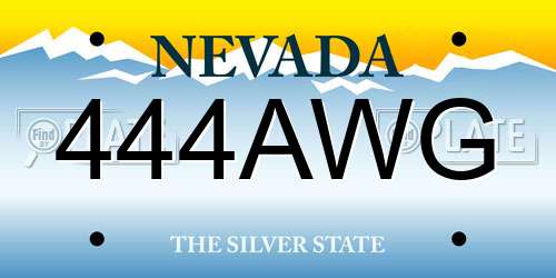 444AWG Nevada License Plate