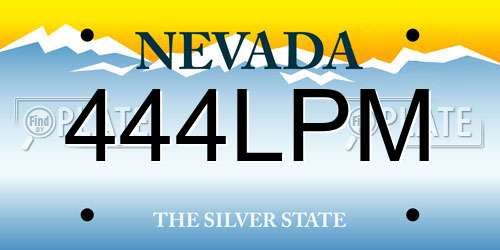 444LPM Nevada License Plate
