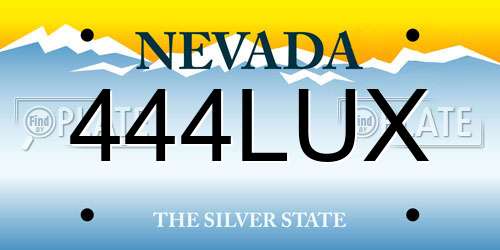 444LUX Nevada License Plate