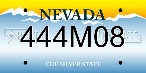 444M08 Nevada License Plate