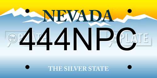 444NPC Nevada License Plate
