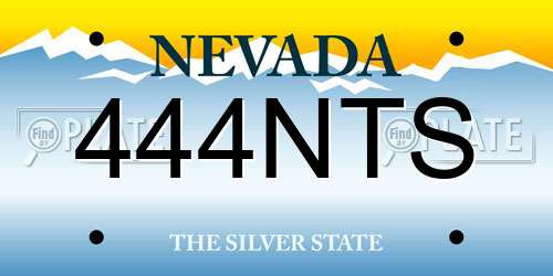 444NTS Nevada License Plate