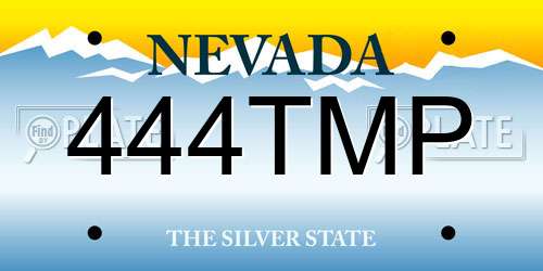 444TMP Nevada License Plate