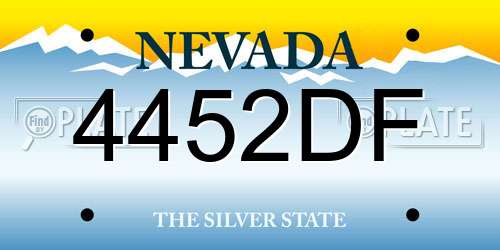 4452DF Nevada License Plate