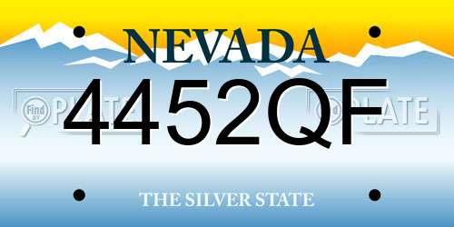 4452QF Nevada License Plate