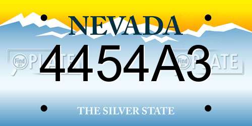 4454A3 Nevada License Plate