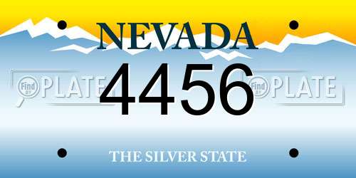 4456 Nevada License Plate