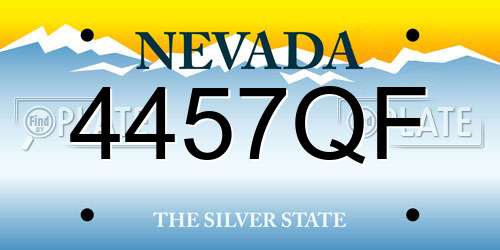 4457QF Nevada License Plate