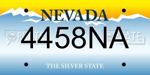 4458NA Nevada License Plate