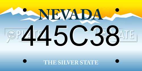 445C38 Nevada License Plate