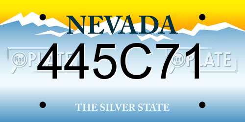 445C71 Nevada License Plate