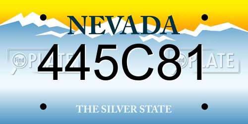 445C81 Nevada License Plate