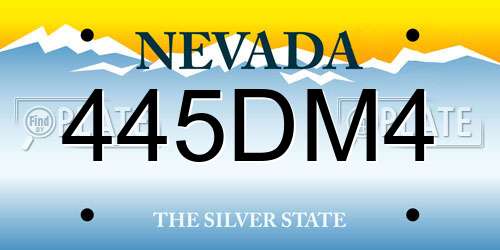 445DM4 Nevada License Plate