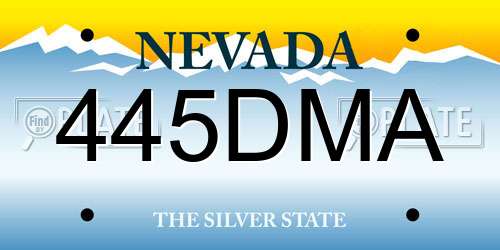 445DMA Nevada License Plate