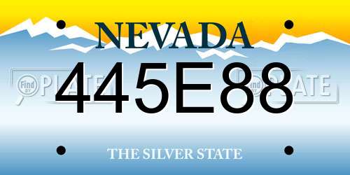 445E88 Nevada License Plate