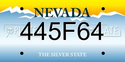 445F64 Nevada License Plate