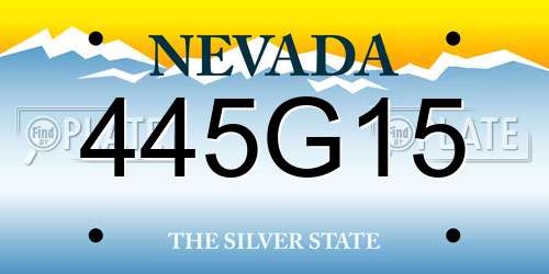 445G15 Nevada License Plate