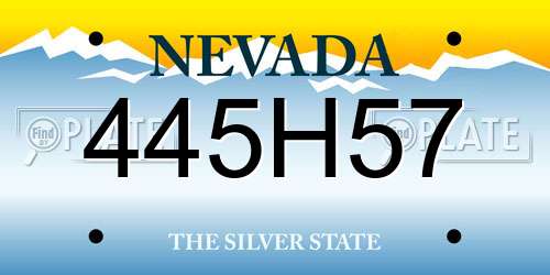 445H57 Nevada License Plate