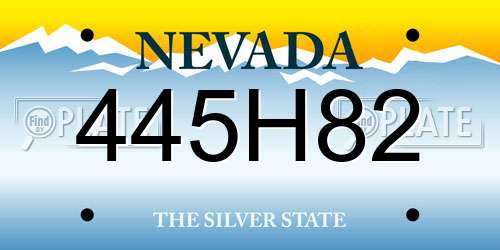 445H82 Nevada License Plate