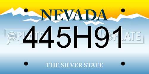 445H91 Nevada License Plate