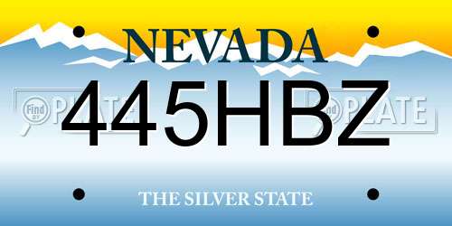 445HBZ Nevada License Plate