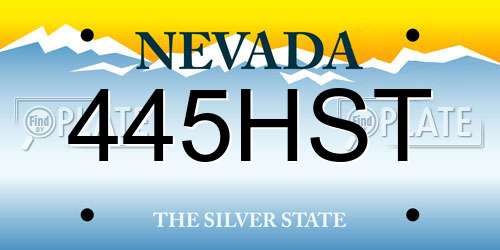 445HST Nevada License Plate