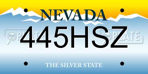 445HSZ Nevada License Plate