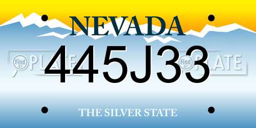 445J33 Nevada License Plate
