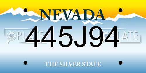 445J94 Nevada License Plate