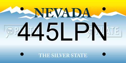 445LPN Nevada License Plate